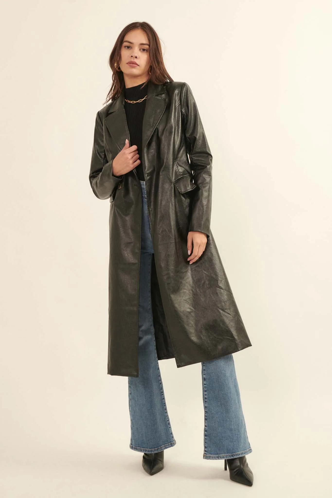 Mod Squad Vegan Leather Trench Coat