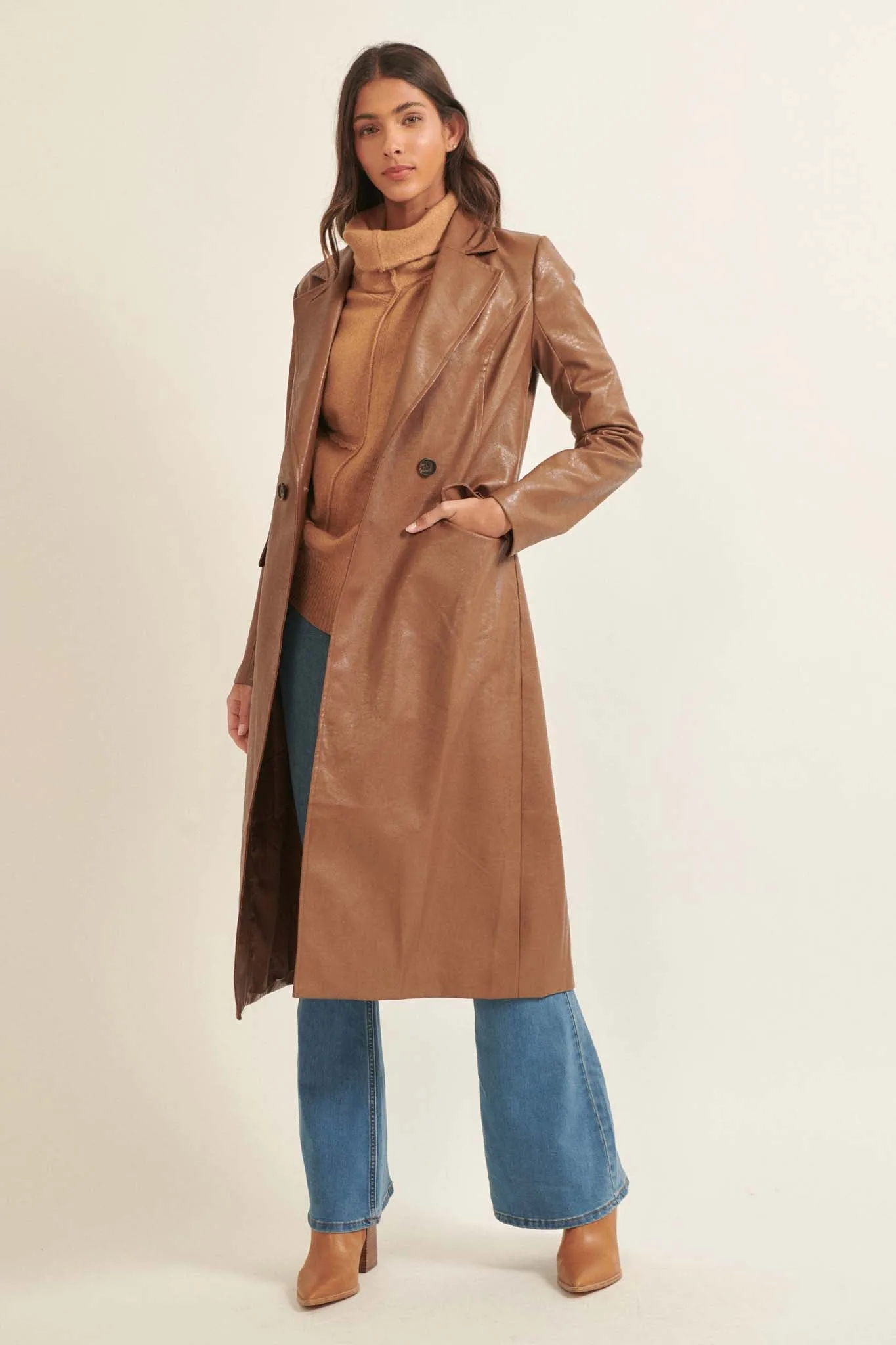 Mod Squad Vegan Leather Trench Coat