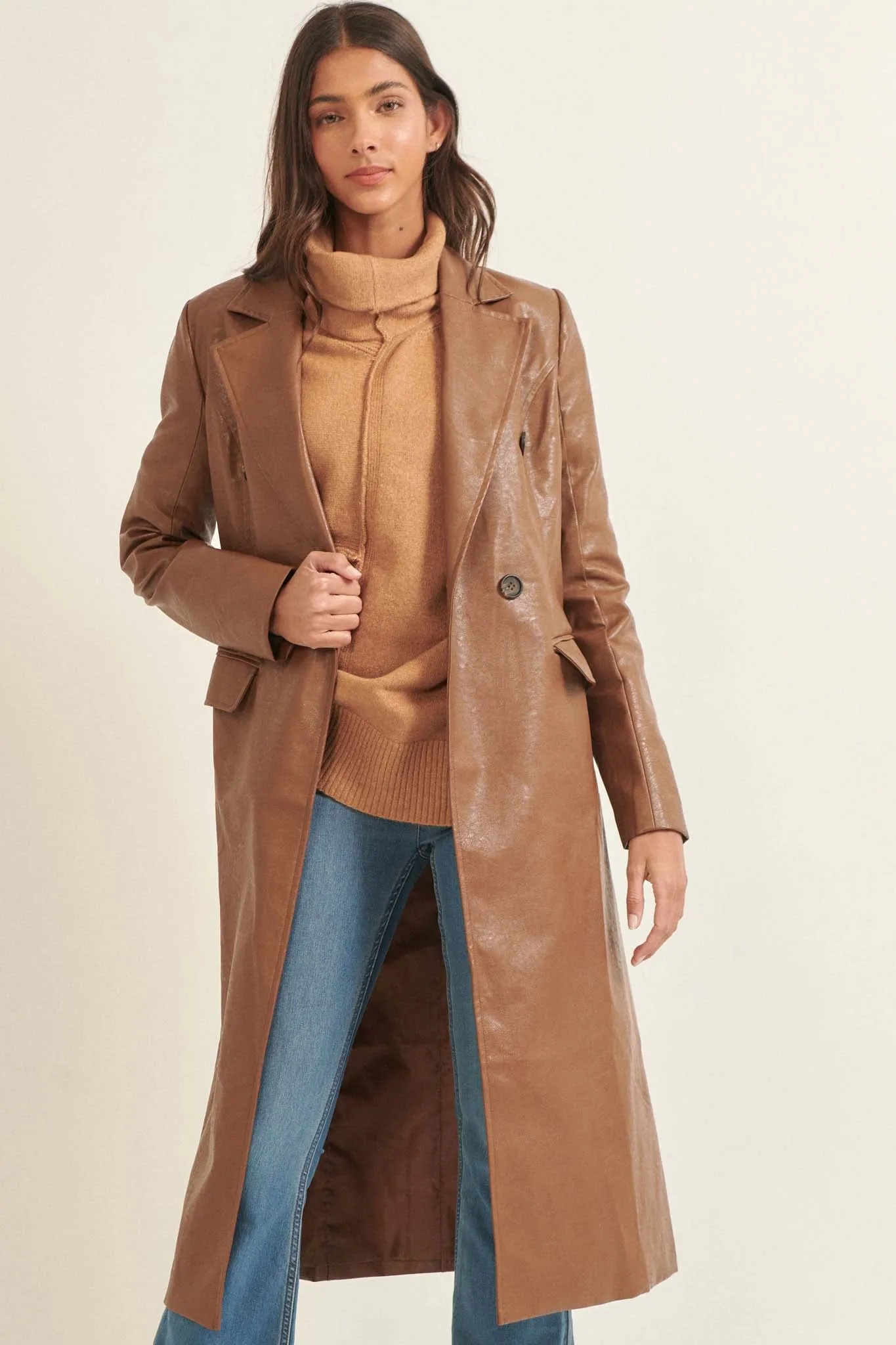 Mod Squad Vegan Leather Trench Coat