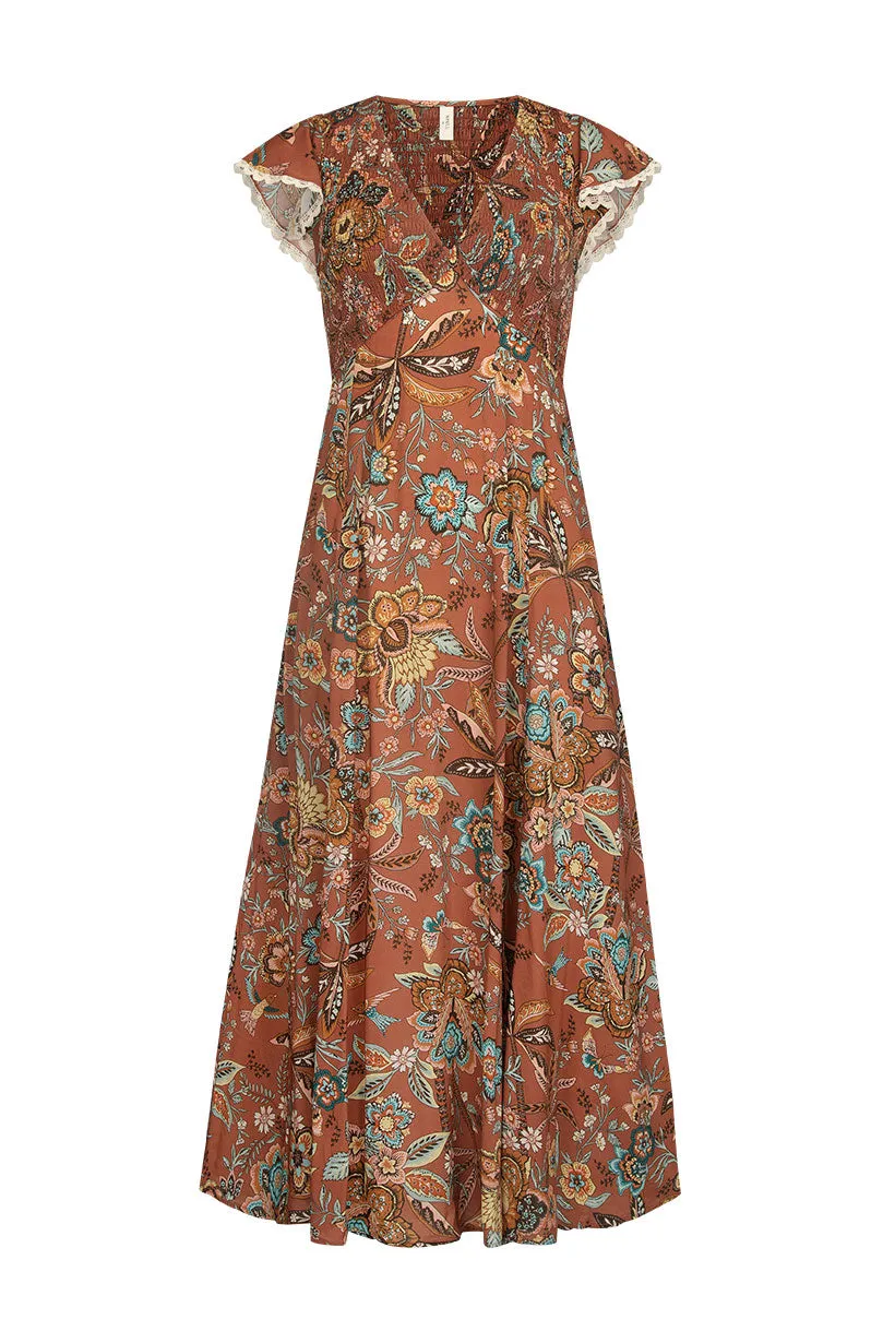 Mojave Lily Shirred Maxi Dress