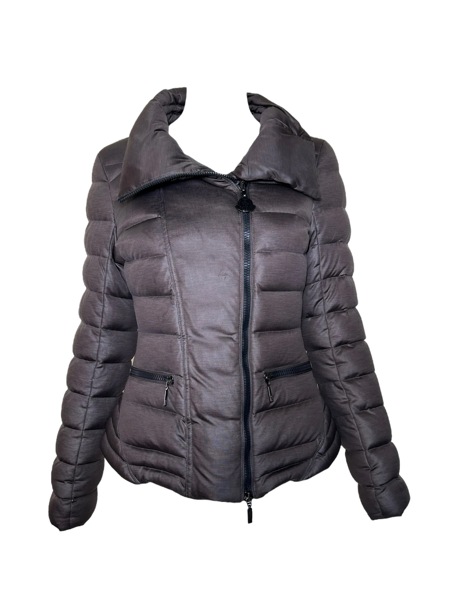 Moncler Taupe Puffer Down-Feather Zip-Front Jacket