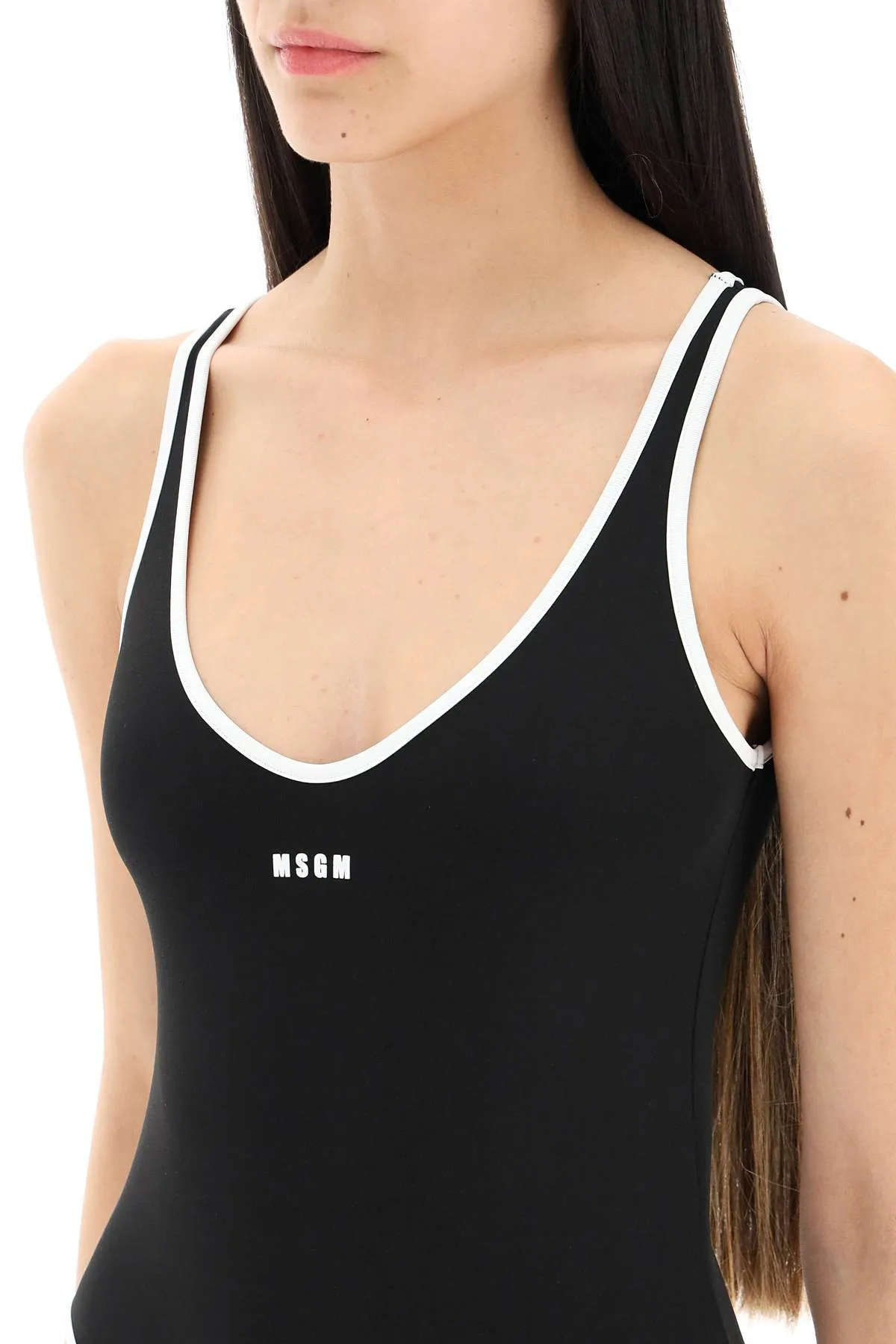 Msgm logo one-piece swimsuit