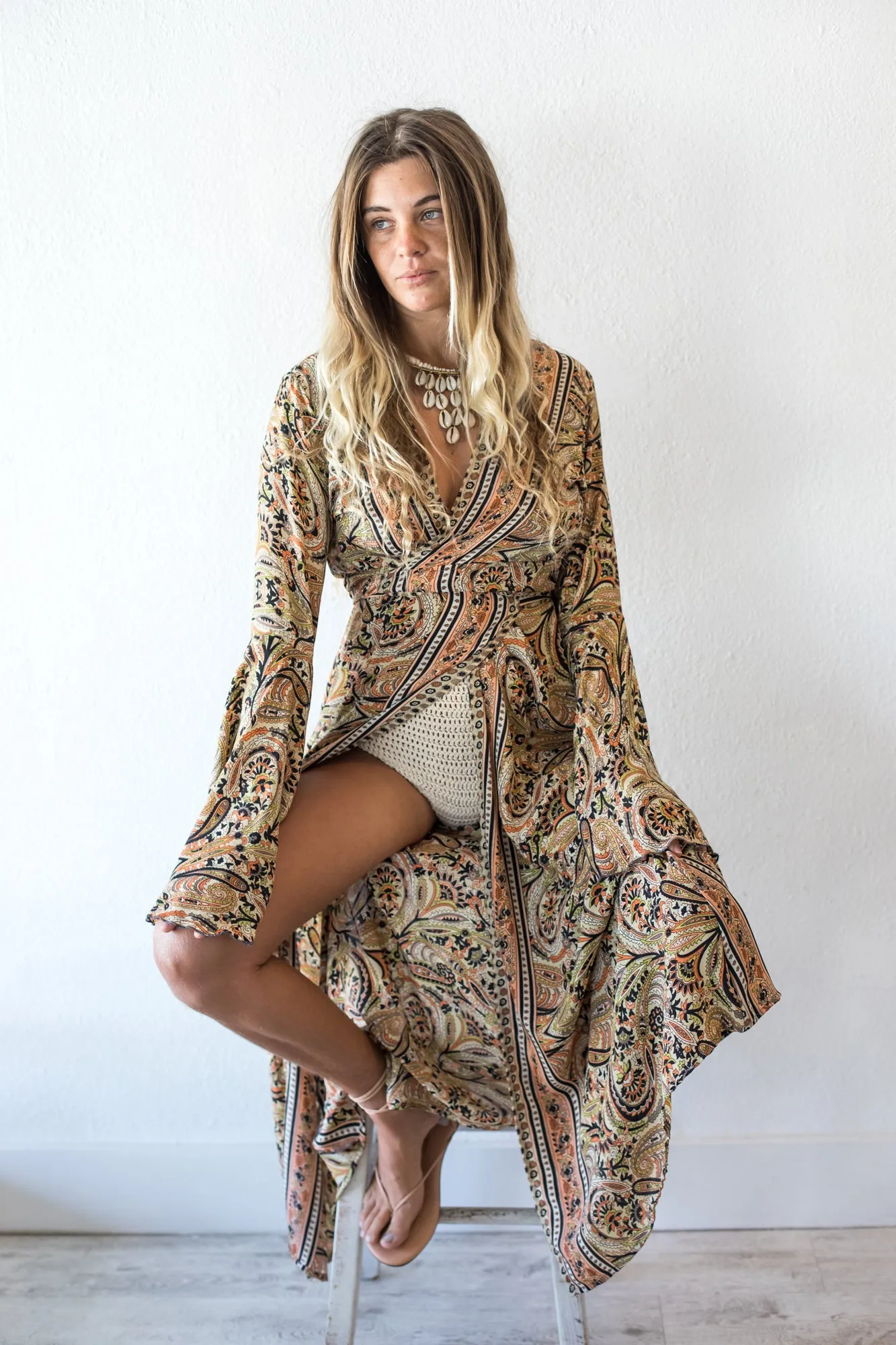 My Trip To Goa Wrap Kimono Dress