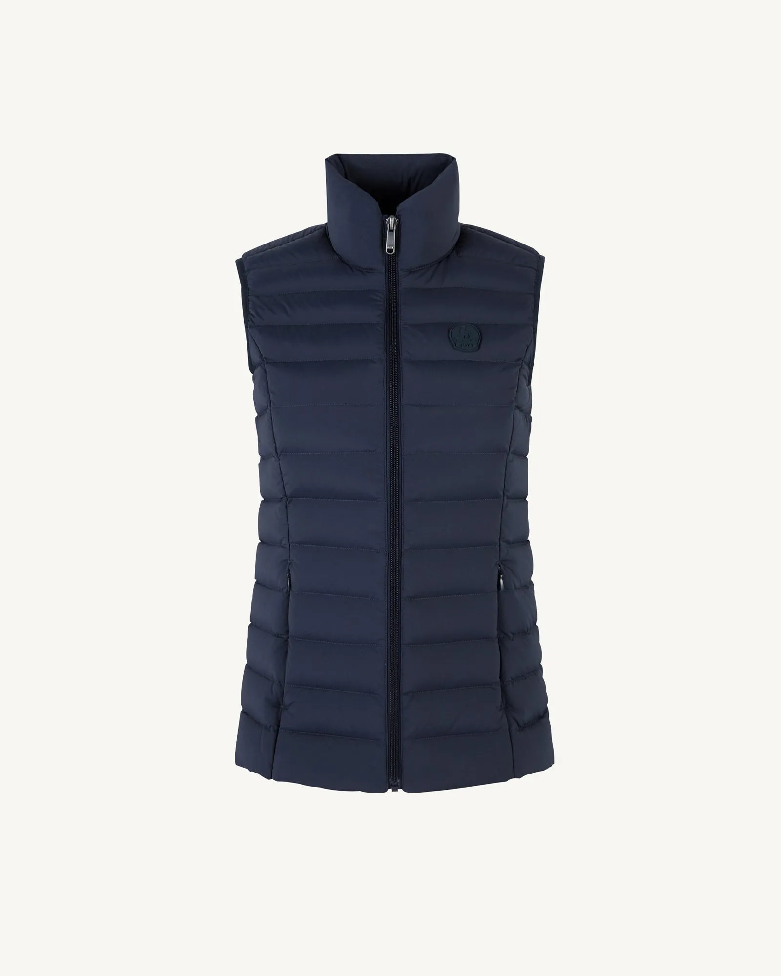 Navy Grenada stretch sleeveless puffer jacket