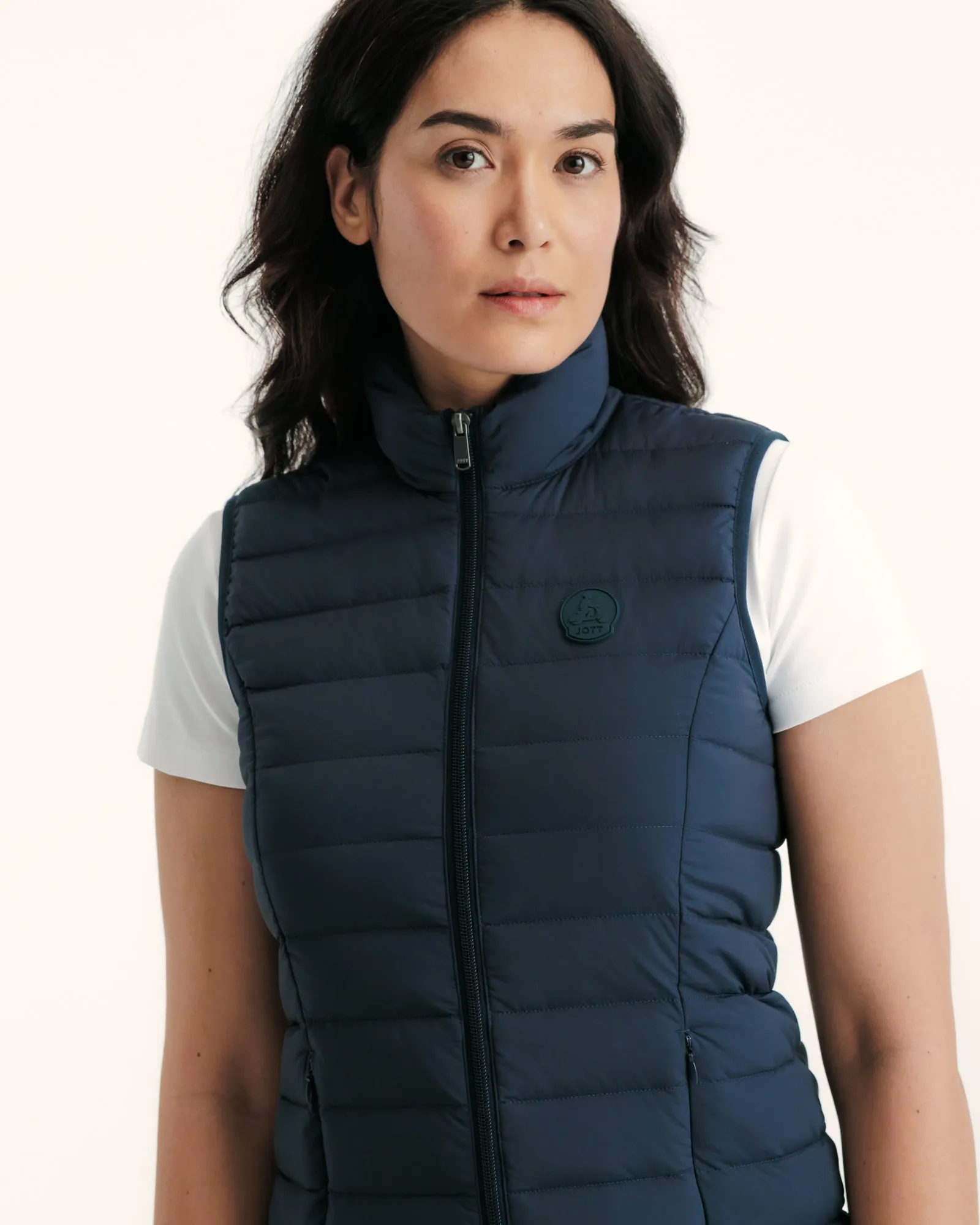 Navy Grenada stretch sleeveless puffer jacket