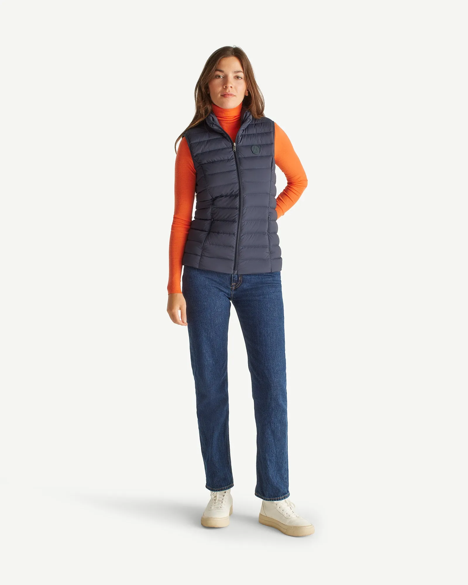 Navy Grenada stretch sleeveless puffer jacket