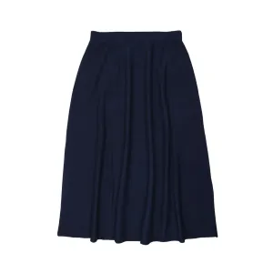 Navy Pleated A-line Skirt