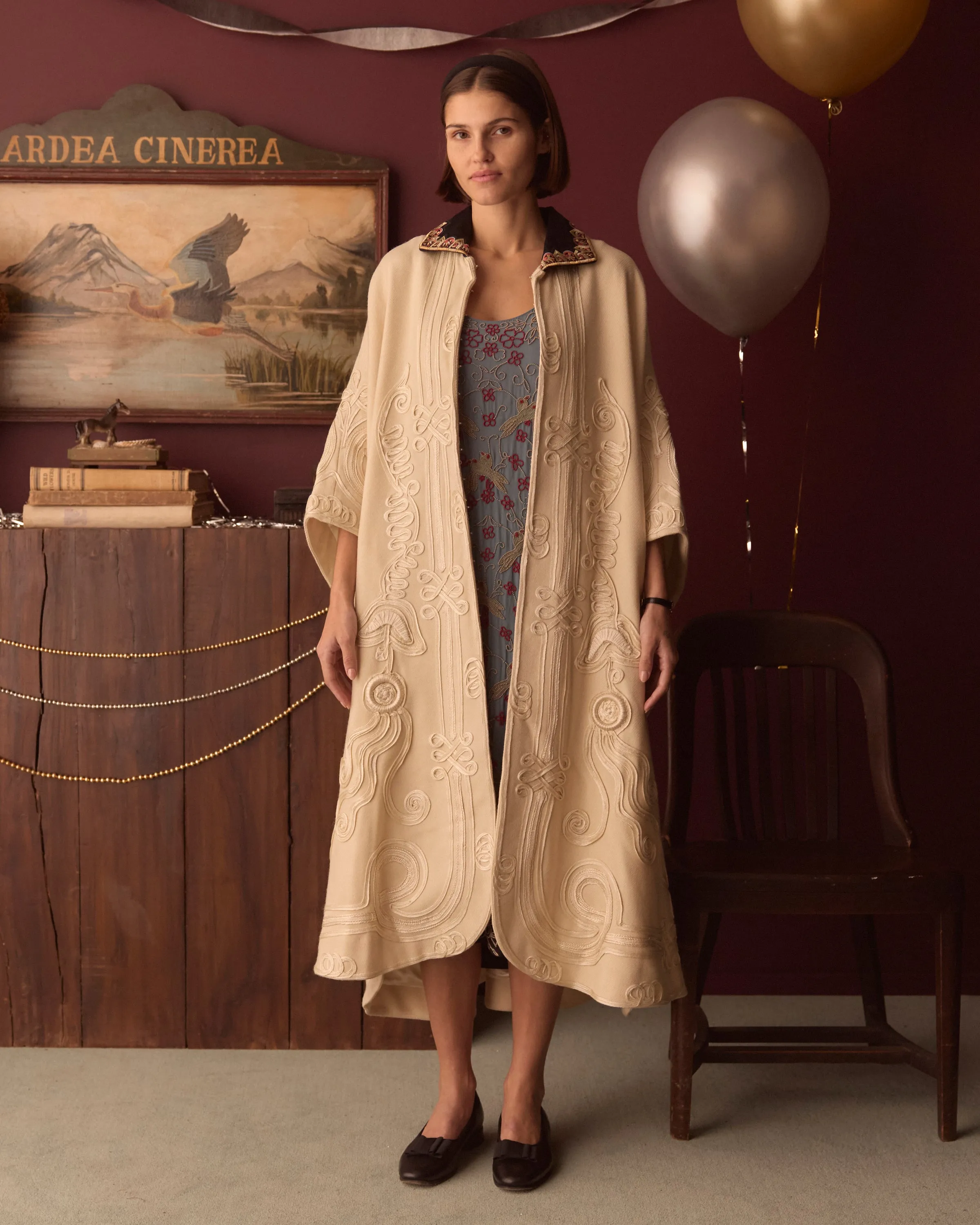 Nobleman Shawl Coat - Ecru