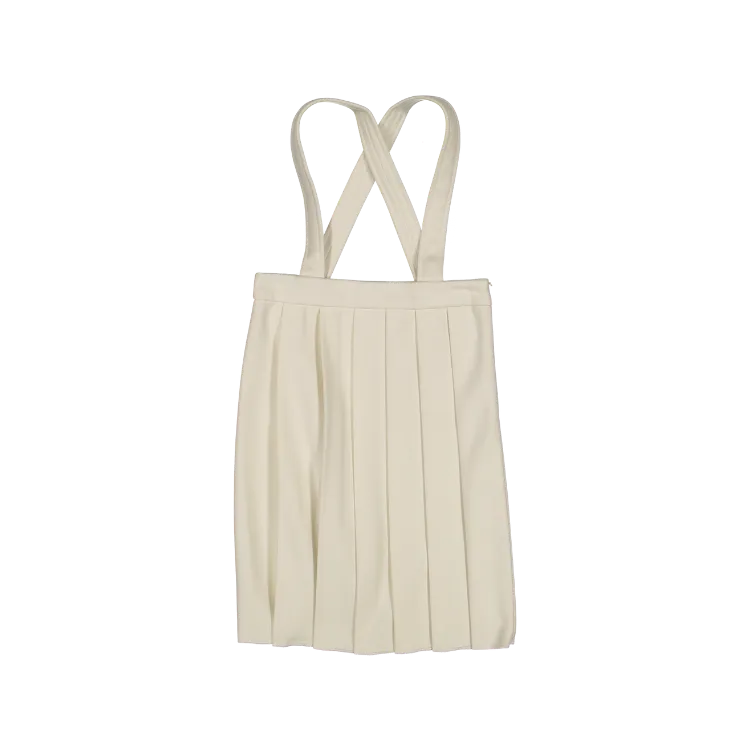 P4358-PLEATED SKIRT WITH SUSPENDERS-IVORY