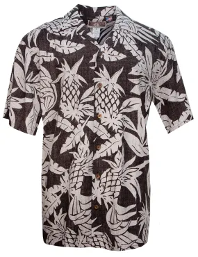 Pineapple Twist Mens Shirt in Black