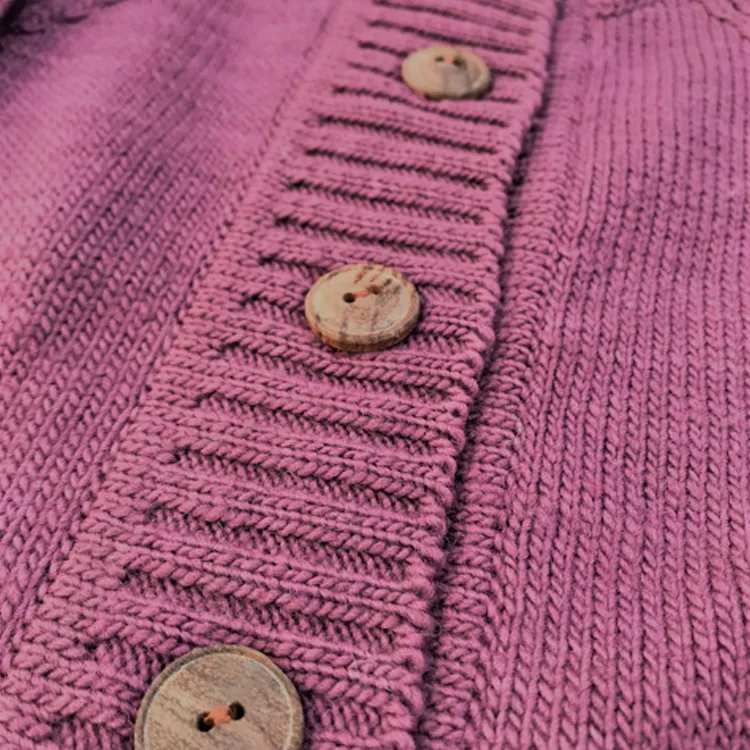 Plum Merino Wool Cardigan