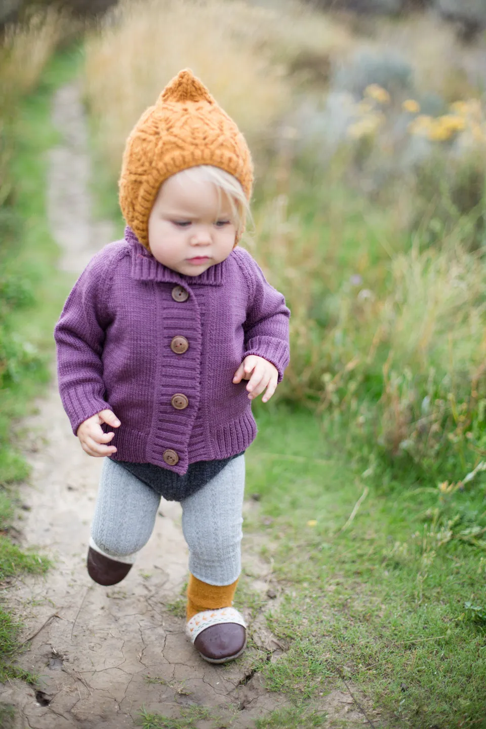 Plum Merino Wool Cardigan