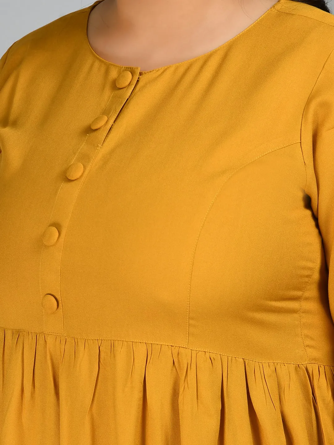 Plus Size Plus Size Mustard Midi Dress