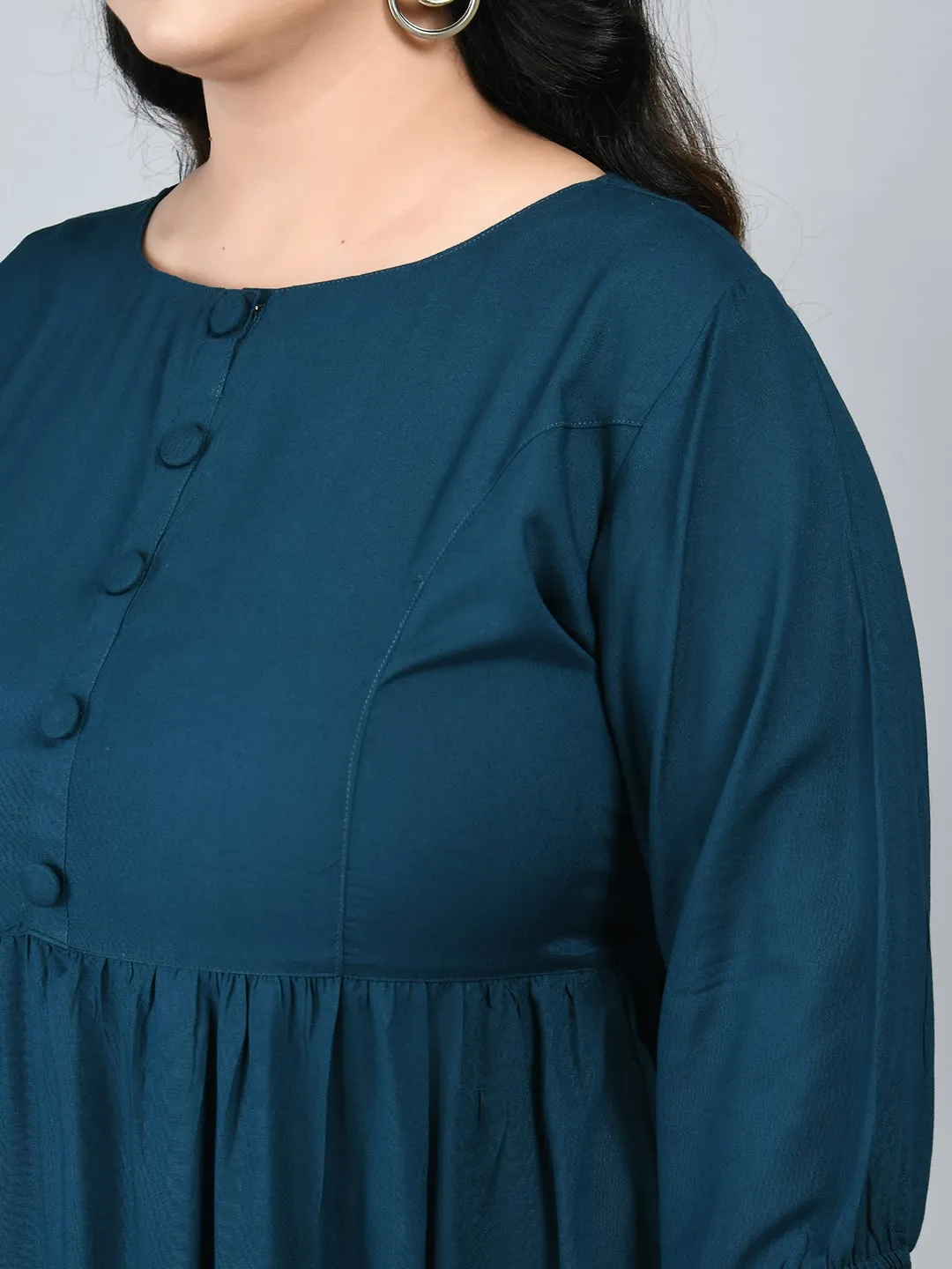 Plus Size Plus Size Teal Midi Dress