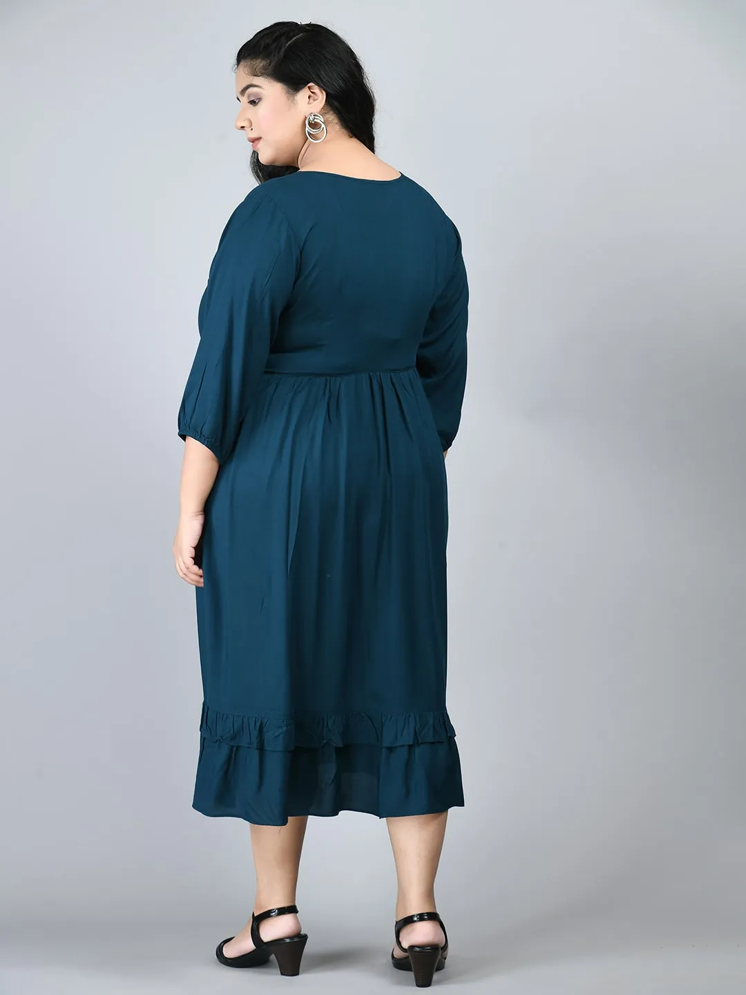 Plus Size Plus Size Teal Midi Dress