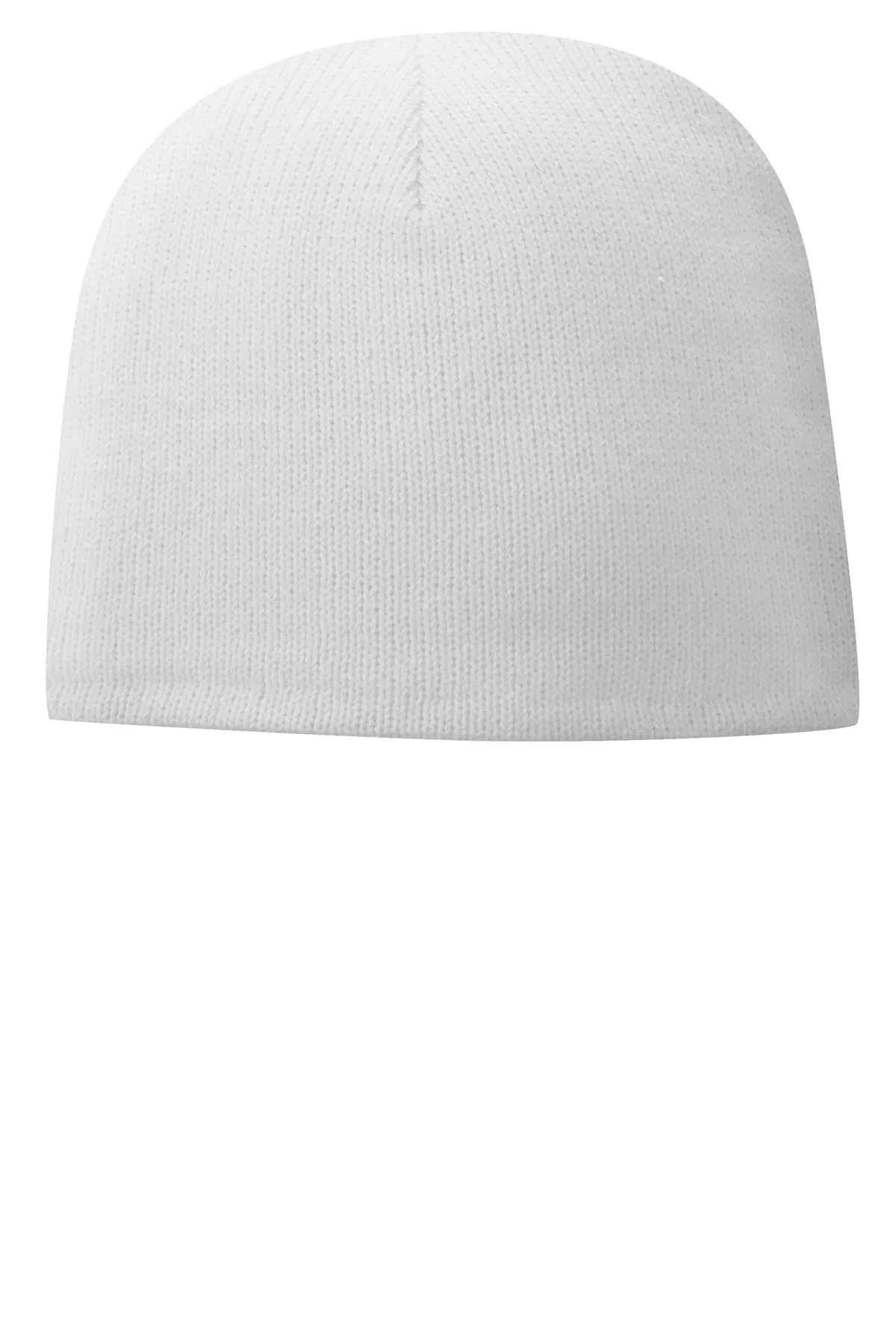 Port & Company Fleece Lined Branded Beanies, White