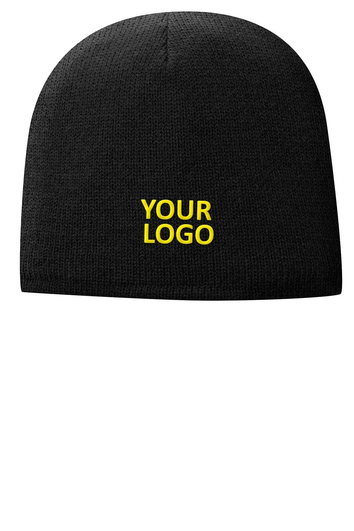 Port & Company Fleece Lined Custom Beanies, Black