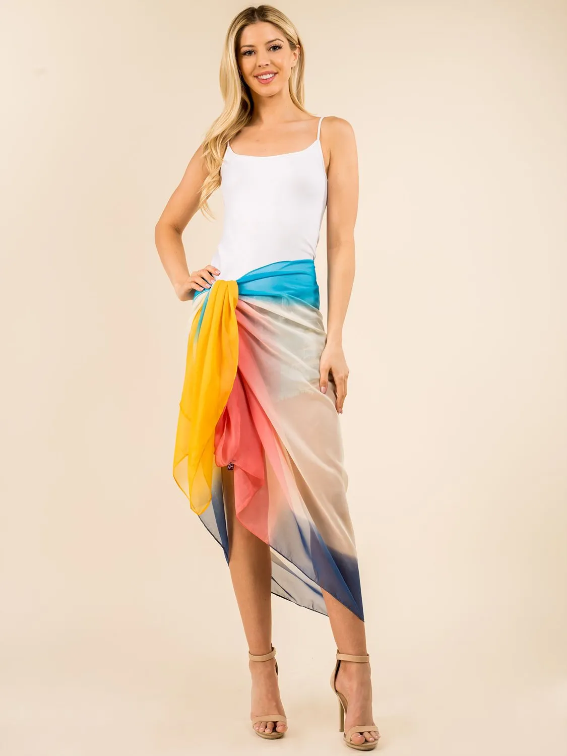 PP-3359 multi color ombre chiffon scarf