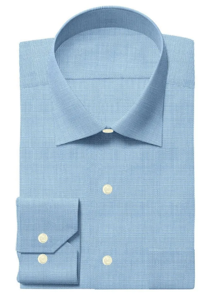 Premium Men's Giza Herringbone Cotton Plain Shirt