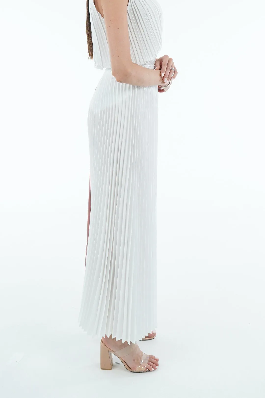 Priya Palazzo Two Tone Color Pleated Pants