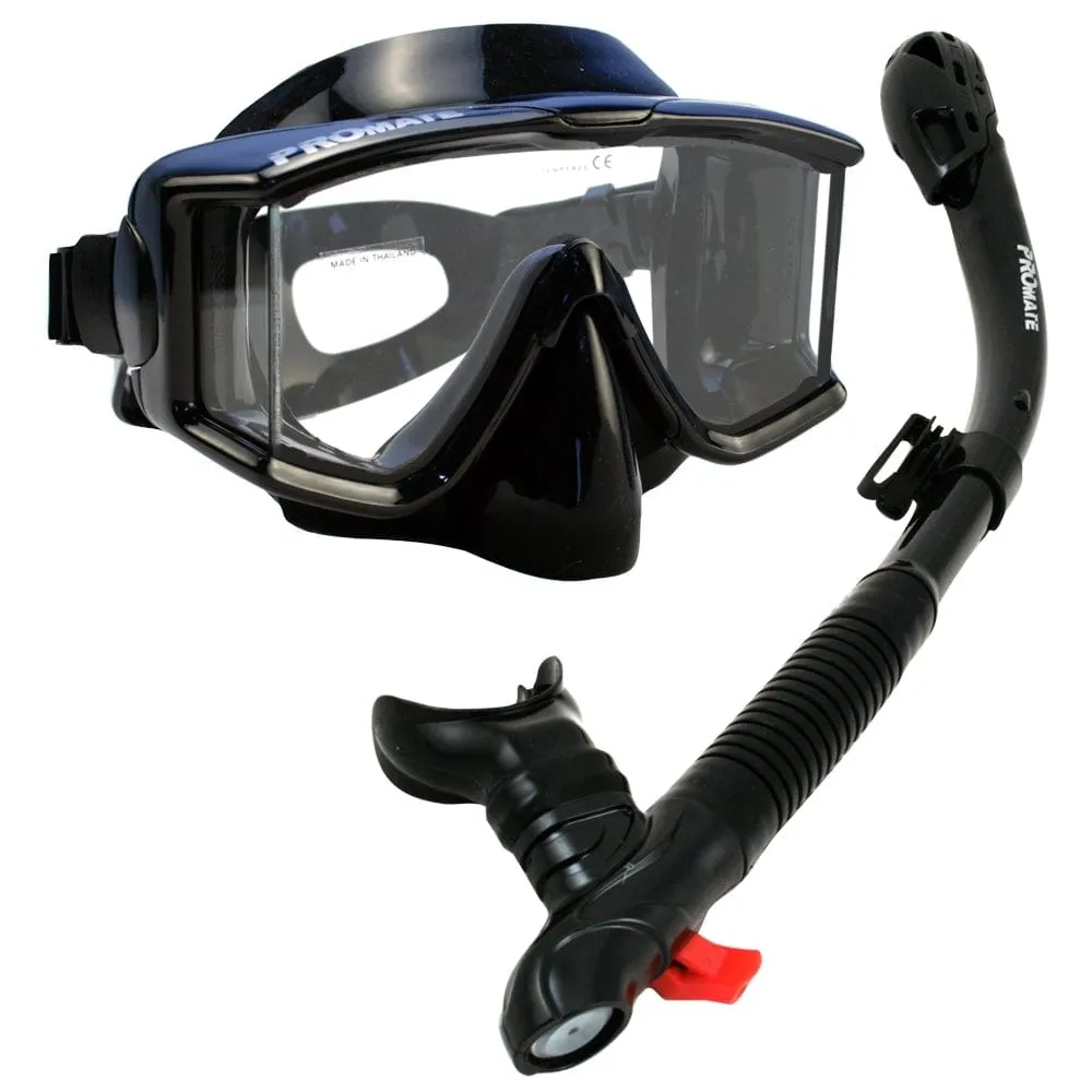 Promate Snorkeling Scuba Dive Snorkel Purge Edgless Mask Gear Set - SCS0027