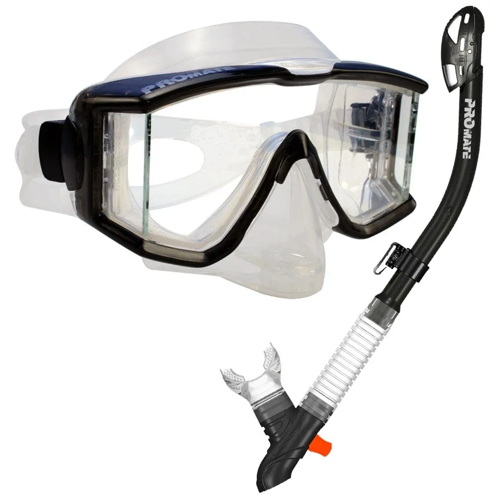 Promate Snorkeling Scuba Dive Snorkel Purge Edgless Mask Gear Set - SCS0027