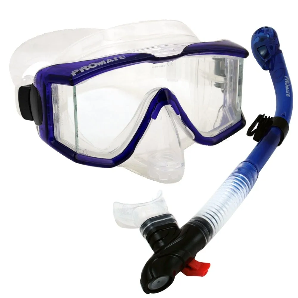 Promate Snorkeling Scuba Dive Snorkel Purge Edgless Mask Gear Set - SCS0027