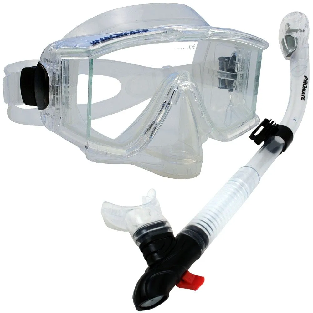 Promate Snorkeling Scuba Dive Snorkel Purge Edgless Mask Gear Set - SCS0027