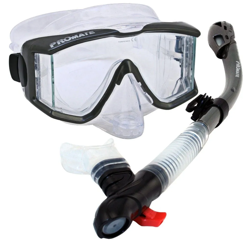 Promate Snorkeling Scuba Dive Snorkel Purge Edgless Mask Gear Set - SCS0027