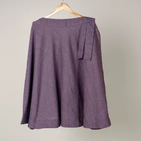 Purple - Plain Handloom Jhiri Cotton Wrap Around Skirt