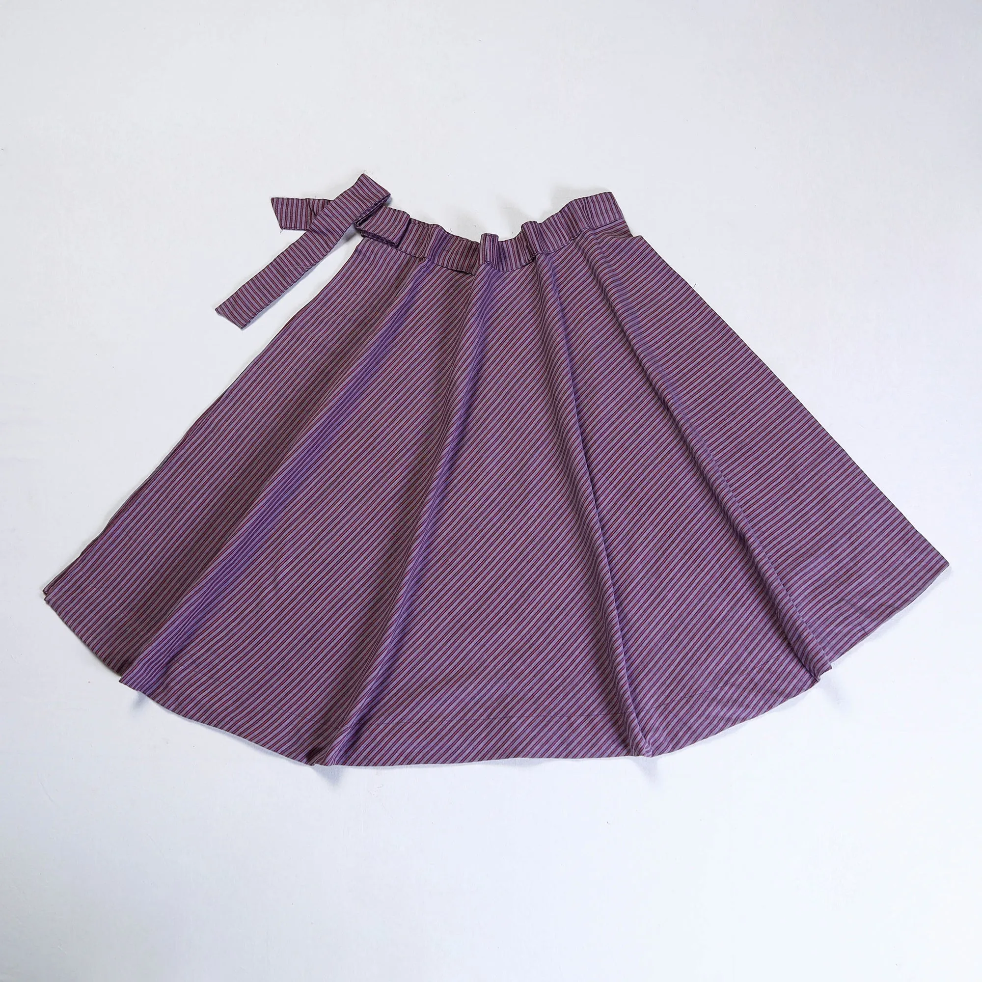 Purple - Plain Handloom Jhiri Cotton Wrap Around Skirt