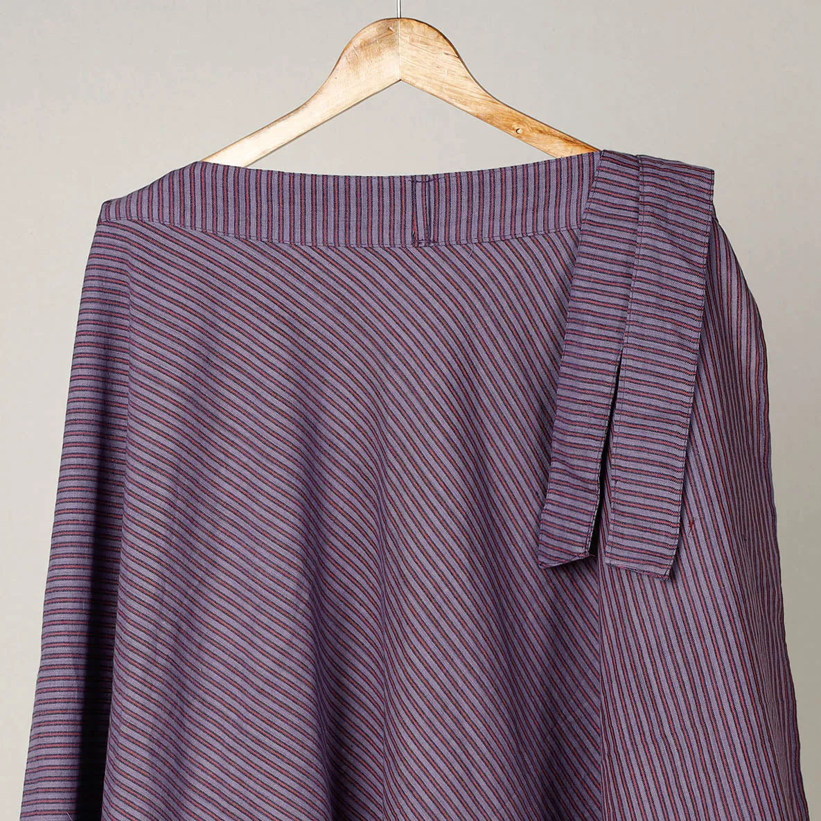 Purple - Plain Handloom Jhiri Cotton Wrap Around Skirt