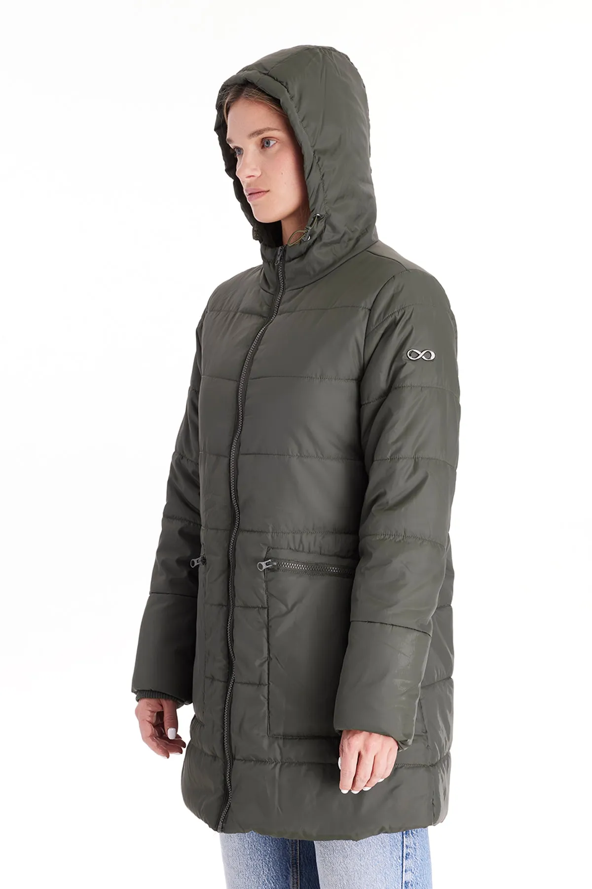 Quilted Hybrid Puffer Coat