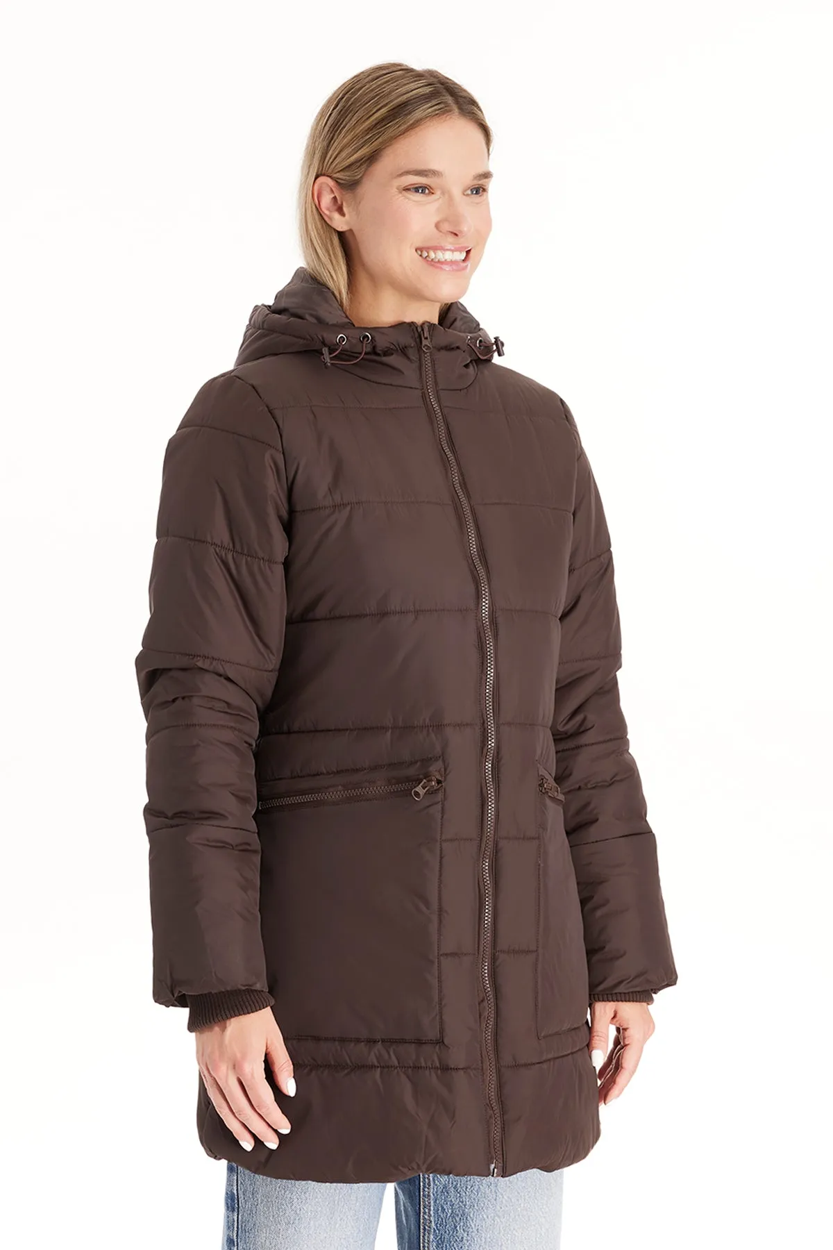 Quilted Hybrid Puffer Coat