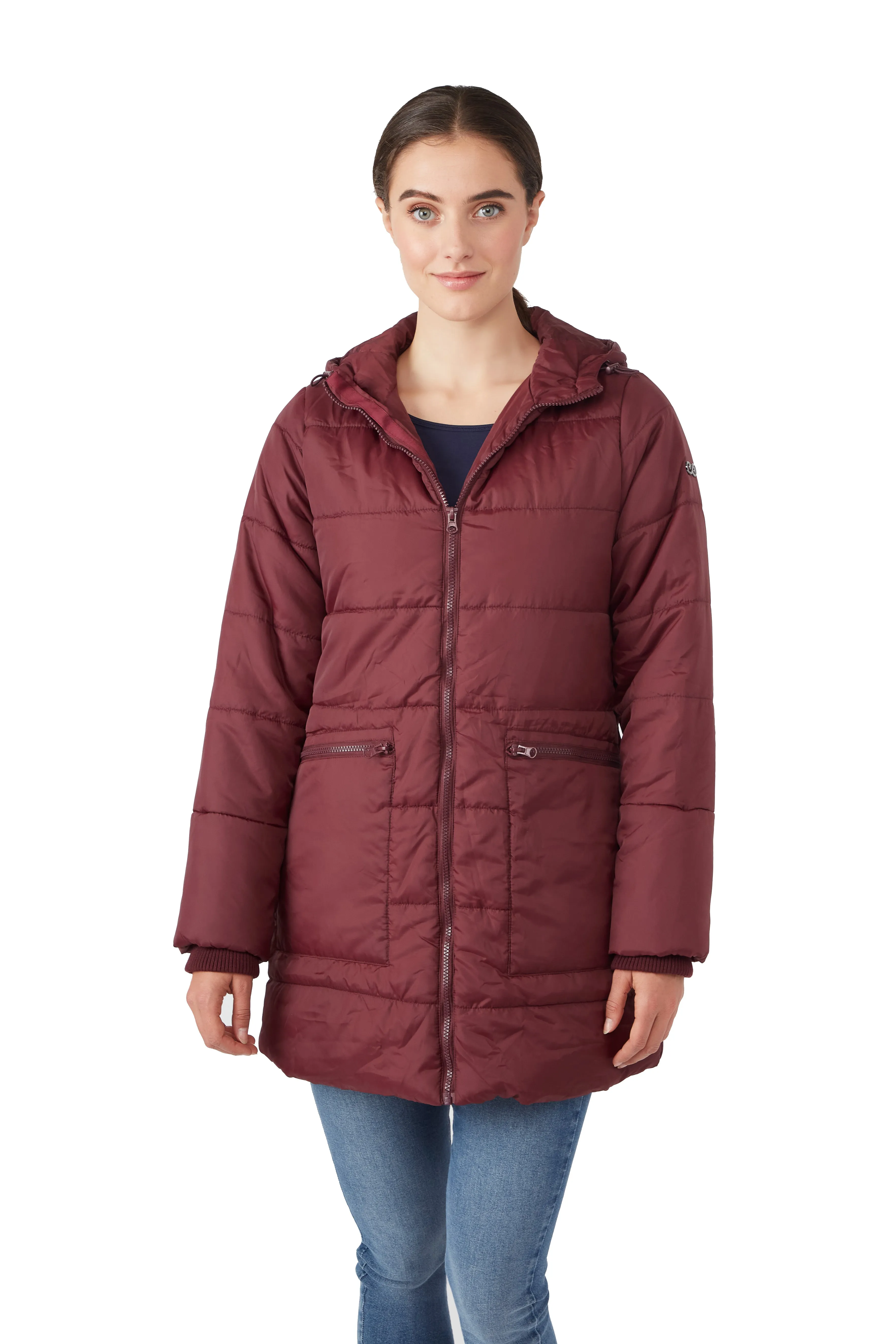 Quilted Hybrid Puffer Coat