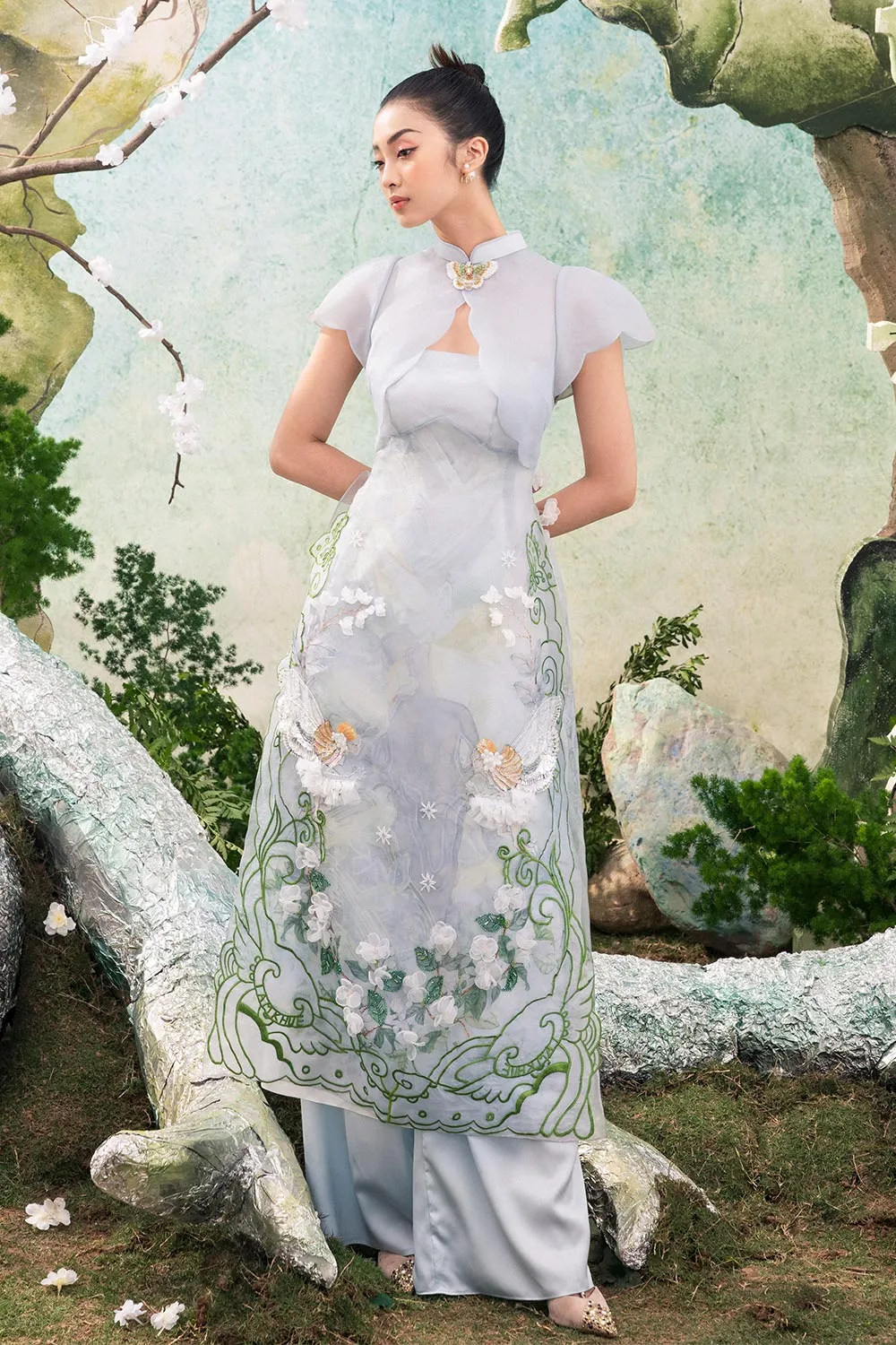 Randall Mandarin Neck Ao Dai