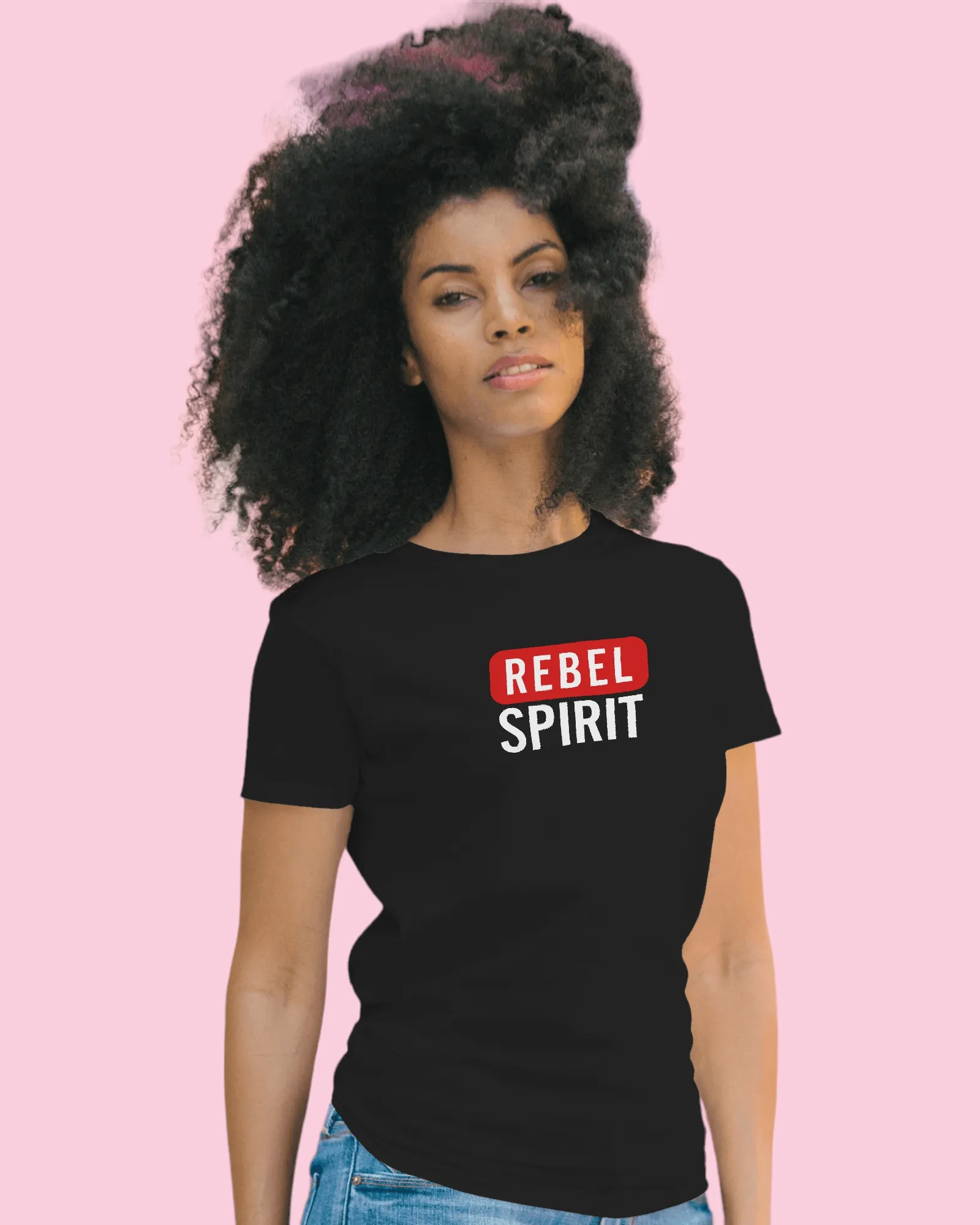 Rebel Spirit (Printed) Black Women's T-Shirt