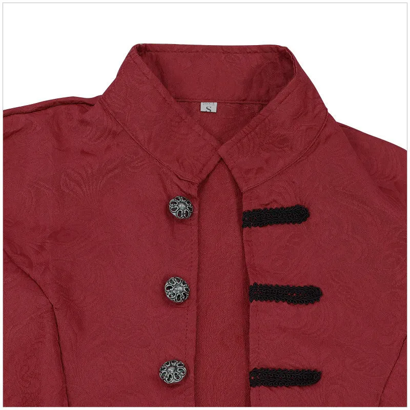 Retro Medieval Stand Collar Trench Coat