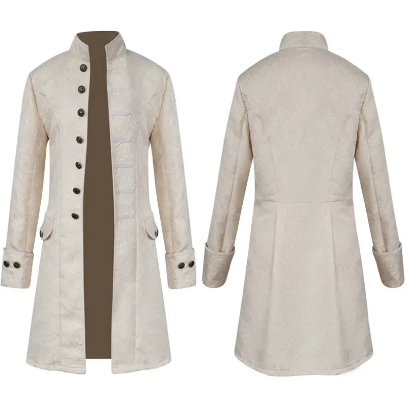 Retro Medieval Stand Collar Trench Coat