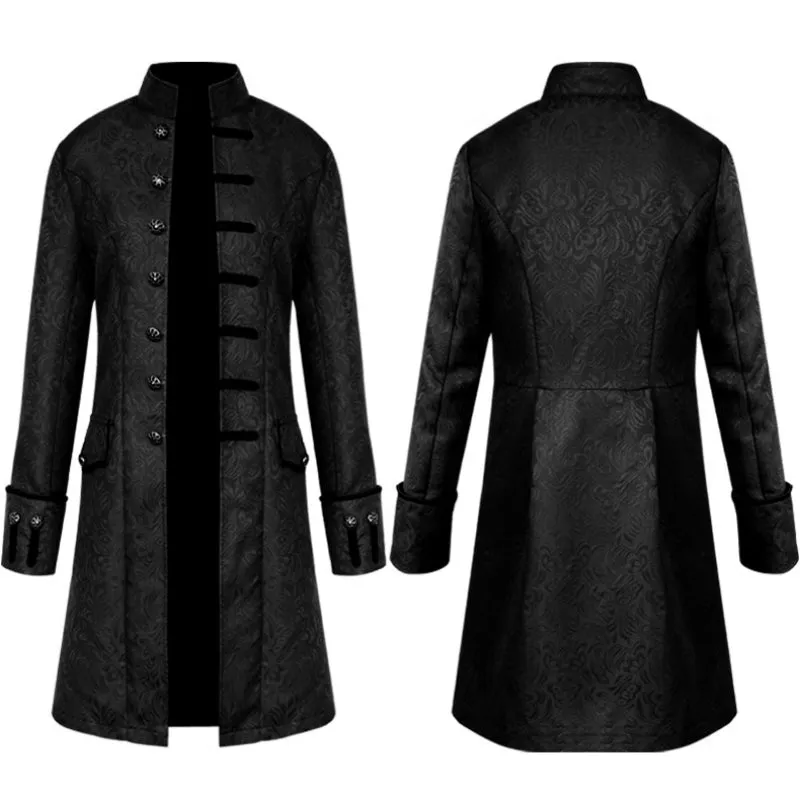 Retro Medieval Stand Collar Trench Coat