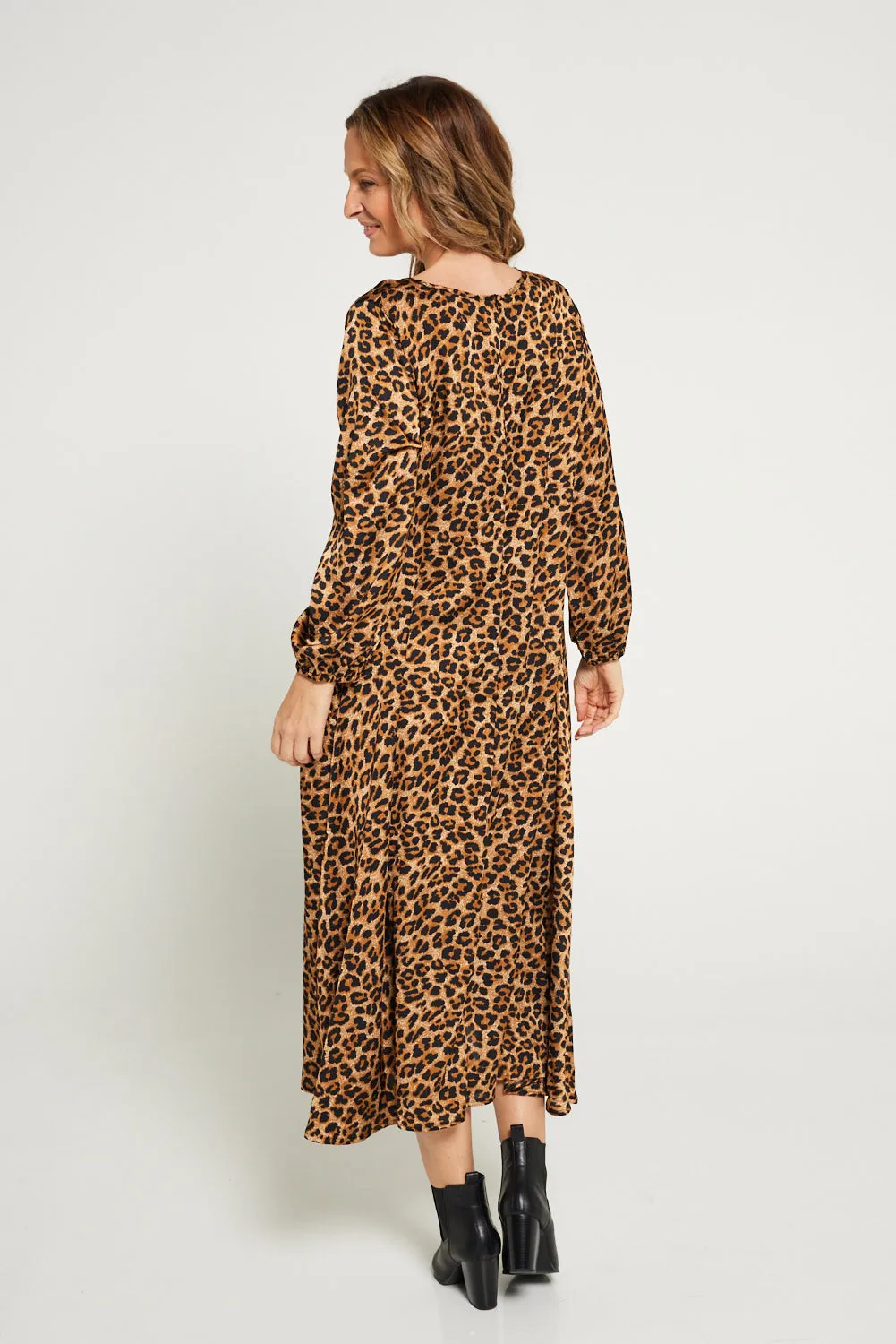 Reya Dress - Golden Leopard