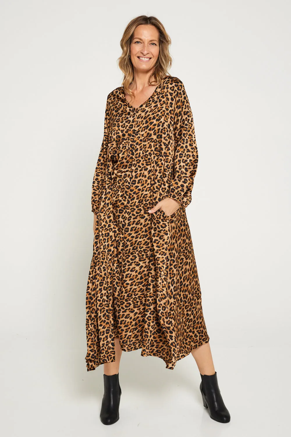 Reya Dress - Golden Leopard