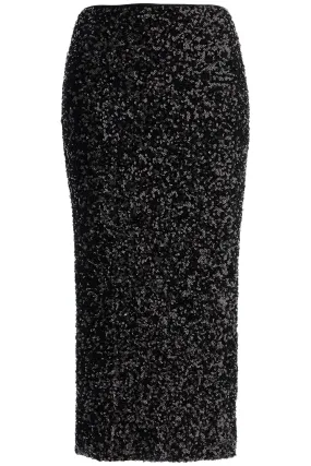 Rotate midi sequin skirt in