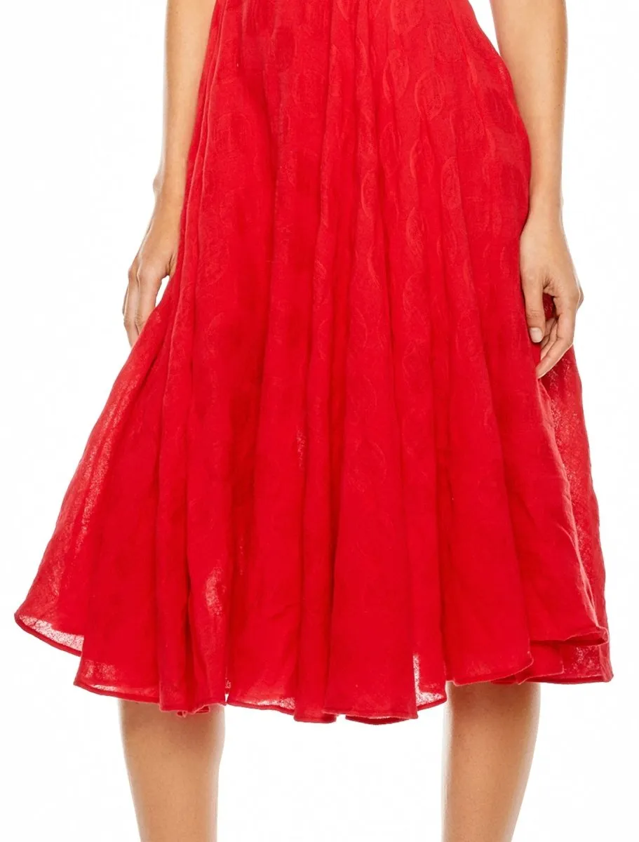 RUBY RED MIDI DRESS