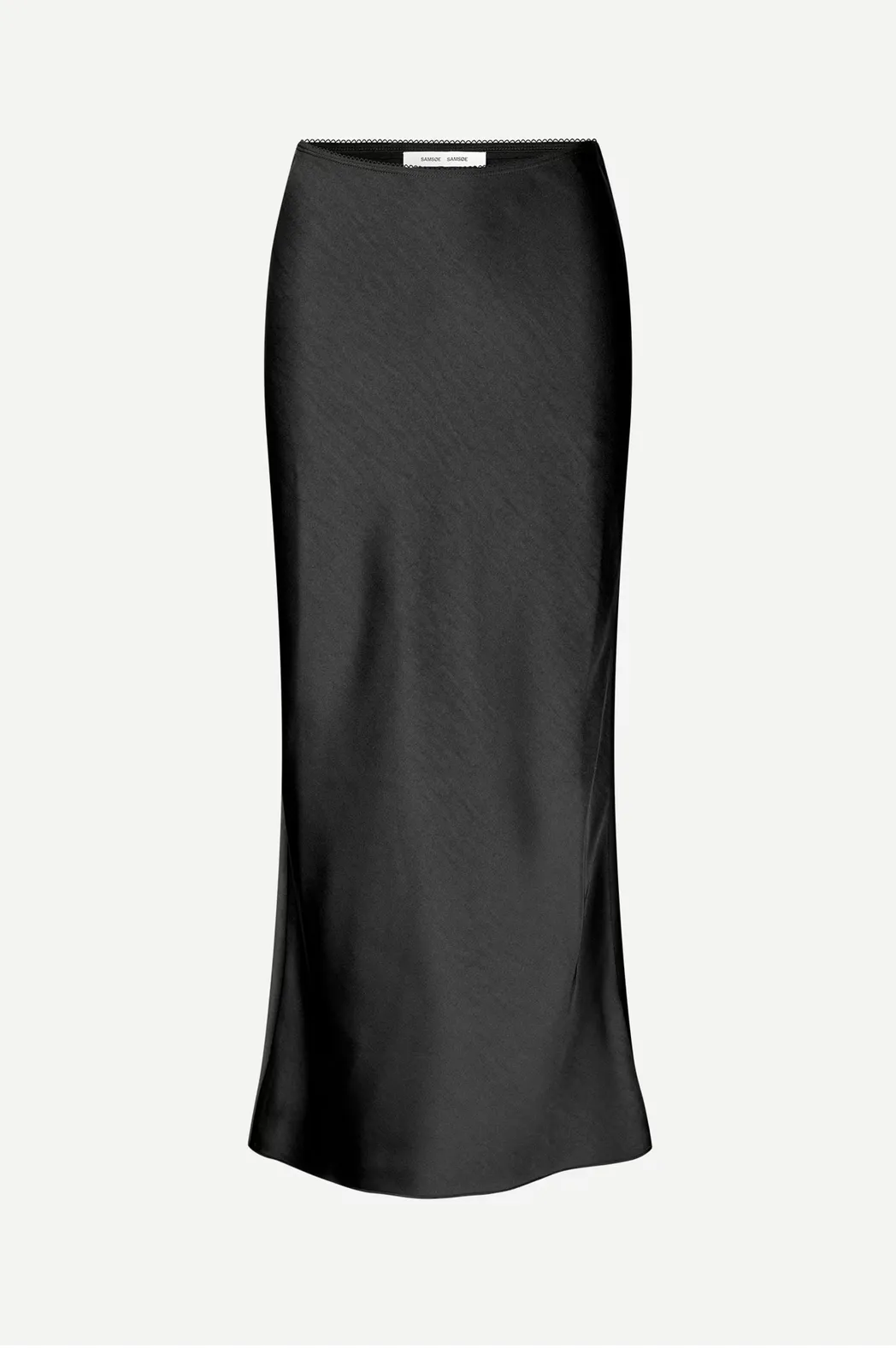 Saagneta Long Satin Skirt - Black