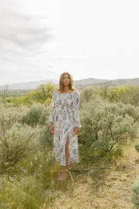 Sadie Blue and White Floral Dress