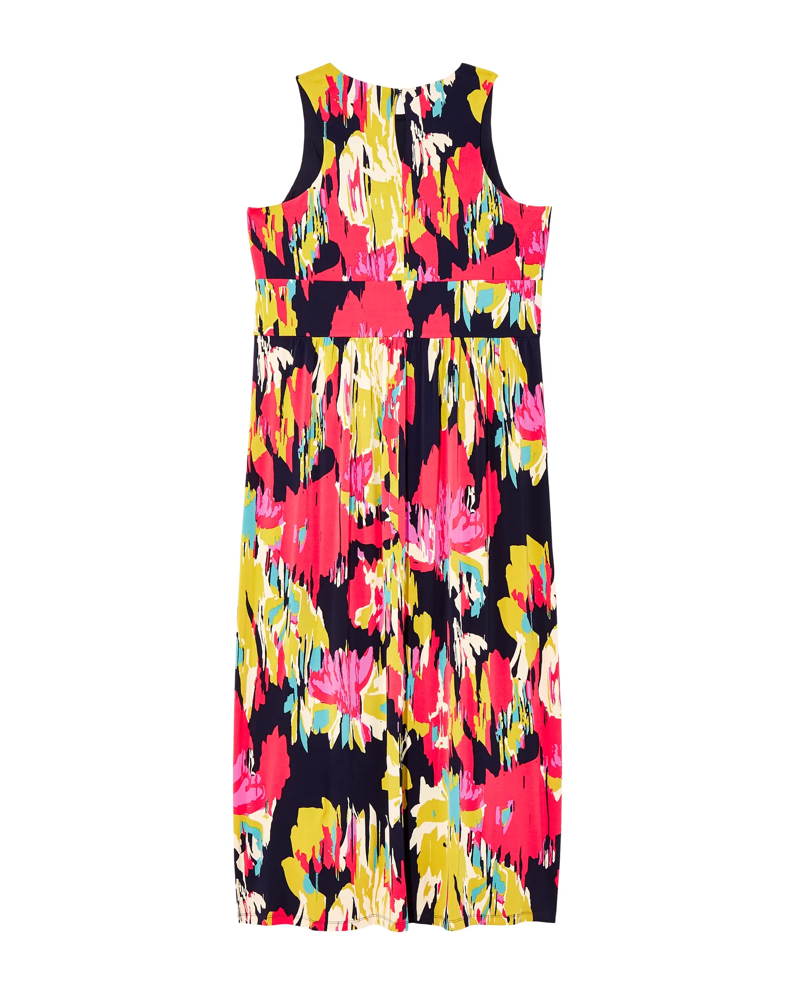 Sleeveless Waist Defining Maxi Dress | Navy / Coral