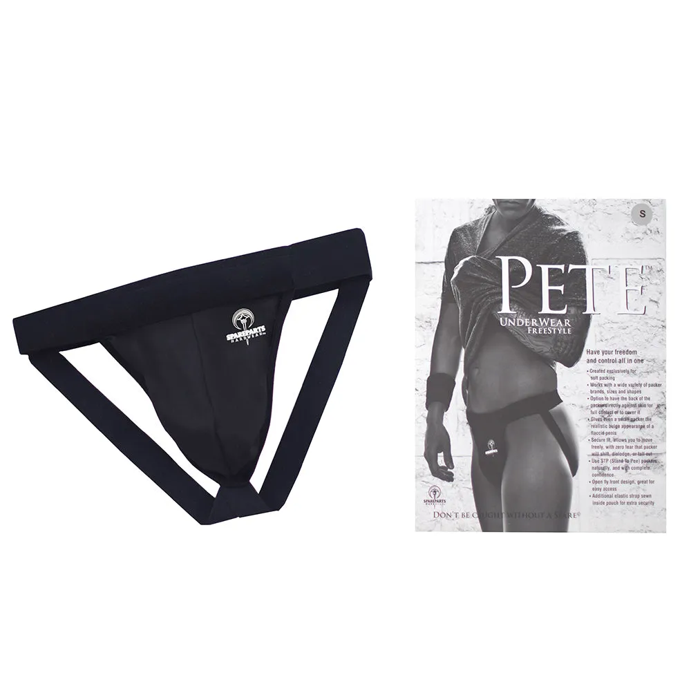 SpareParts Pete Freestyle Nylon Packing Jock Black Size 3XL