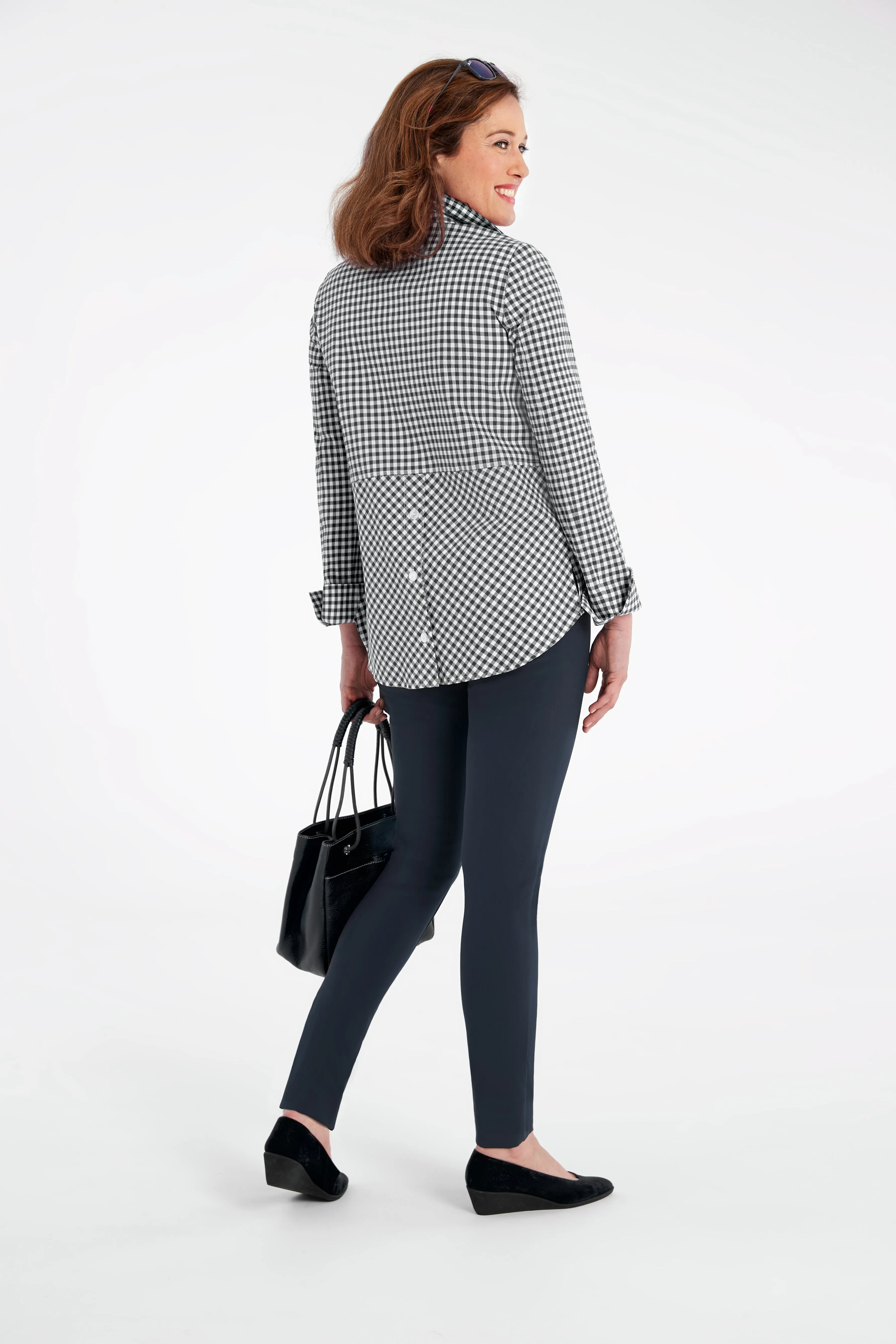 Stretch Seersucker Gingham Tunic