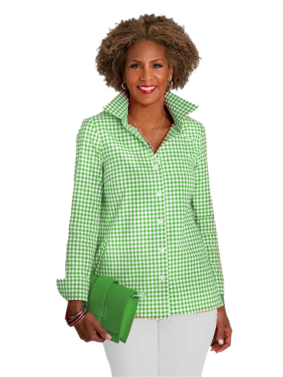 Stretch Seersucker Gingham Tunic